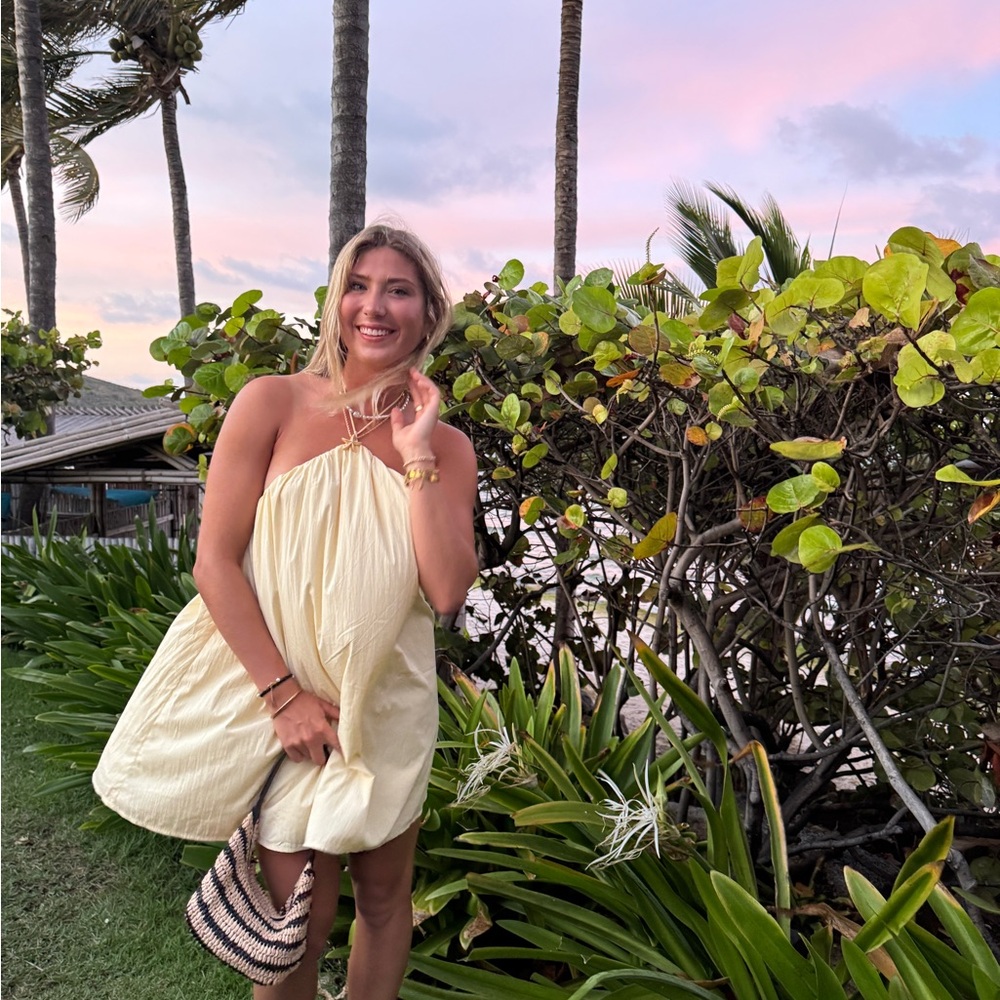 Beginning Boutique Cream Halter Dress